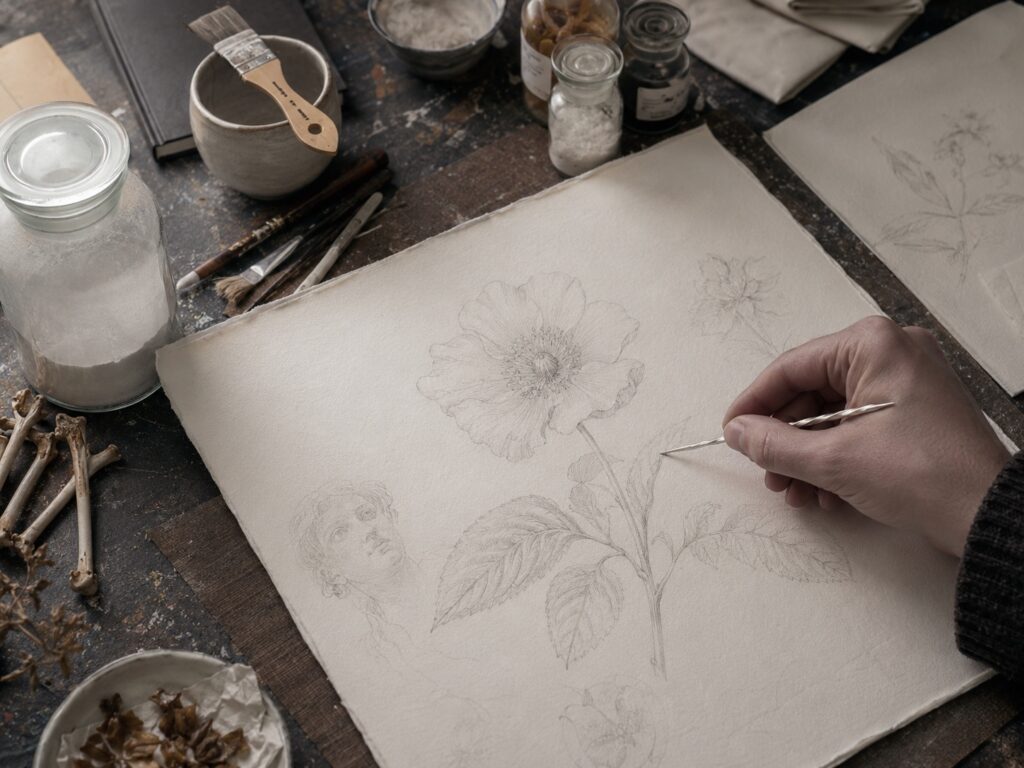 Mi az a silverpoint – ezüstvessző rajztechnika a botanikus rajzban